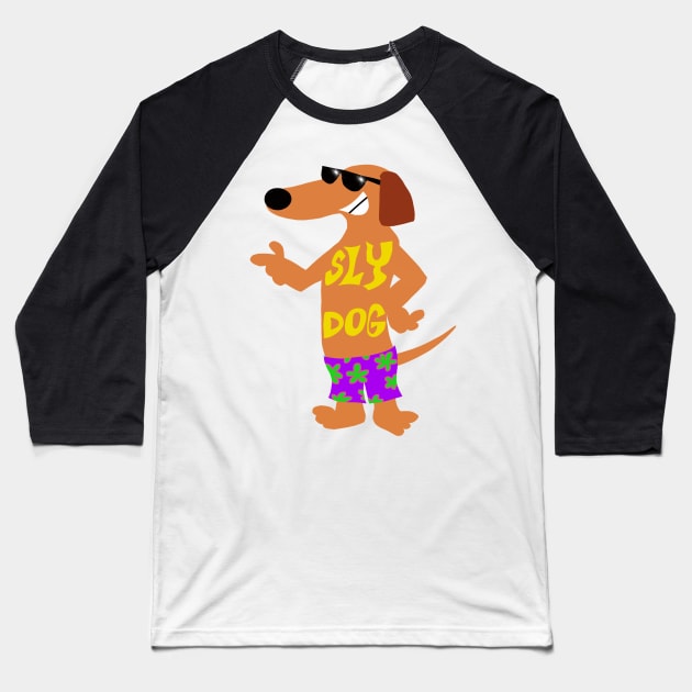 Sly Dog Baseball T-Shirt by wolfmanjaq